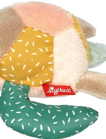 SIGIKID 43291 Schildkröte Patchwork, Plüsch, Kuscheltier, Stofftier, kuschelweich, ab 3 Monaten