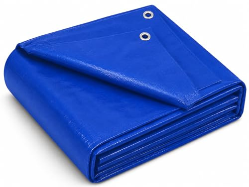 Blue Heavy Duty Tarpaulin Waterproof Cover Tarp Ground Camping Sheet Tent (8x12m)