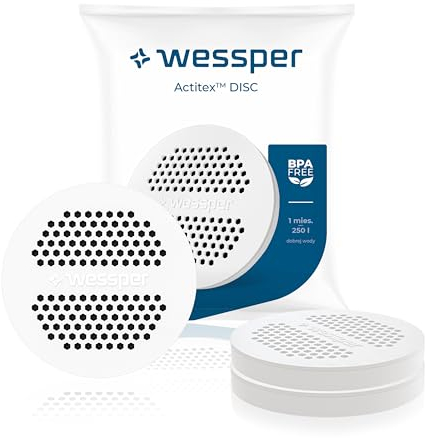 Wessper Disc Filter für Trinkflasche und Kanne, Wasserflasche filter mit Aktivkohle, Reduzierung von Chlor und SchwermetalleErsatz für Brita Microdisc Flaschen und Karaffen - 2 Stück