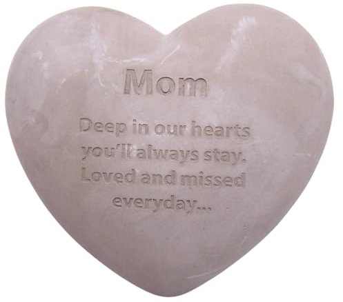 Wowser Gedenkstein in Herzform für Mutter, Trauergeschenk, Andenken an Verstorbene, Gedenkgarten, 15,2 cm