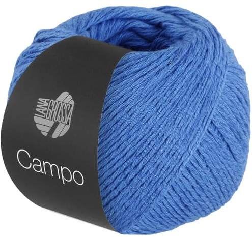 LANA GROSSA Campo | Feines, mehrfach verzwirntes Baumwoll-Mischgarn mit Struktur | Handstrickgarn aus 65% Baumwolle & 25% Viskose & 10% Leinen | 50g Wolle zum Stricken & Häkeln | 165m Garn FB 5