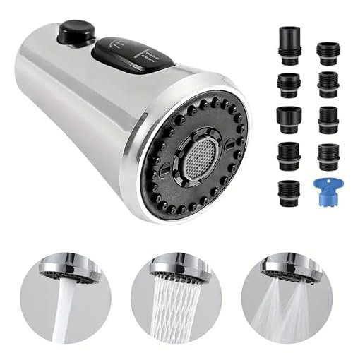 Wasserhahn Luftsprudler, 3 Modi Küche Bad Wasserhahn Bubbler Filter mit 2 (M22 und F24) Adaptern, 360 Grad Schwenkbarer Multifunktionaler Wassersparender für Küche/Bad Hahn | TRIPLEFLOW