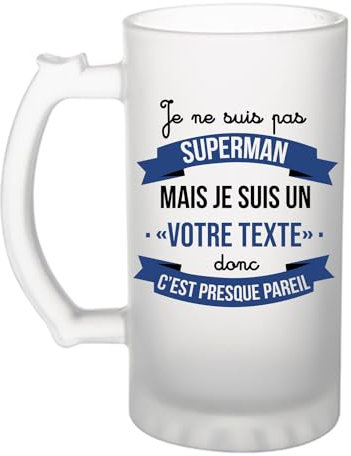Chope de bière Prénom Personnalisable (Superman)