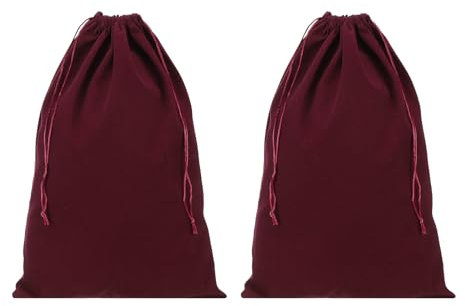 PATIKIL Shoe Dust Bag, 2 Pack Duster Flannel Shoes Pouch with Drawstring Washable Breathable Travel Shoe Bags for Home Luggage Storage, 12x17 Burgundy