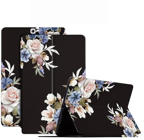 DayQiQiPu Caso per Samsung Galaxy Tab S2 8,0 Pollici 2015 SM-T710/ T713/ T715 Ultrasottile con Motivo di Serie di Fiori in Pelle PU Flip con Custodia Protettiva per Auto Sveglia/Sonno,02