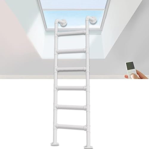 4 Fuß 5 Fuß 7 Fuß 8 Fuß hohe Eingangs-/Ausgangsleitern, an der Wand/auf dem Boden stehende Trittleiter aus Metall für Dachbodenkletterleitern für hohe Betten/Außenbereiche/Terrassen/Wohnmobile/Fenster