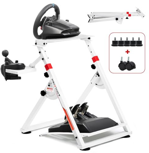 GTPLAYER Steering Wheel Stand for G25 G27 G29 G920 Foldable Racing Gaming Wheel Stand with Adjustable Height/Angle, Driving Simulator