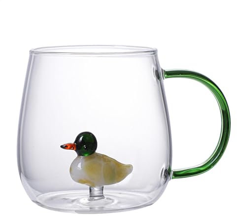 Taza de de animales 3D | Taza de creativa de 380 ml con diseño de animales 3D Taza transparente para beber animales taza de café animal 3D | para café, leche, té, bebidas frías y