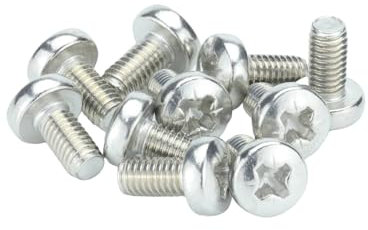 M8 (8mm x 12mm) Pozi Pan Head Machine Screws - BZP Steel (Pack of 10)