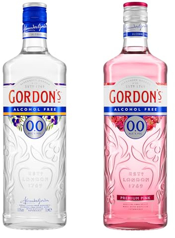 Gordon's 0.0% Alkoholfrei & Gordon's Pink 0.0% Alkoholfrei Bundle, erfrischende Gin-Alternativen, perfekt mit Tonic Water, kalorienfrei und zuckerfrei, 0,0 Prozent vol, Einzelflaschen, 700 ml