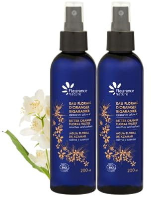 Duplo-Fleurance Nature Eau Florale d'oranger bigaradier Bio 200ml cosmetique certifié Bio Cosmos Ecocert Soin visage hydrolat d'oranger bio tonifiant démaquillant fabriqué en France - 26129 (2 unités)