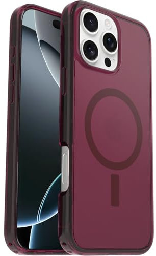 OtterBox Symmetry Series Clear MagSafe transparente Hülle für iPhone 16 Pro Max, stoßfest, sturzsicher, schützende Hülle, 3X getestet nach Militärstandard, Rot