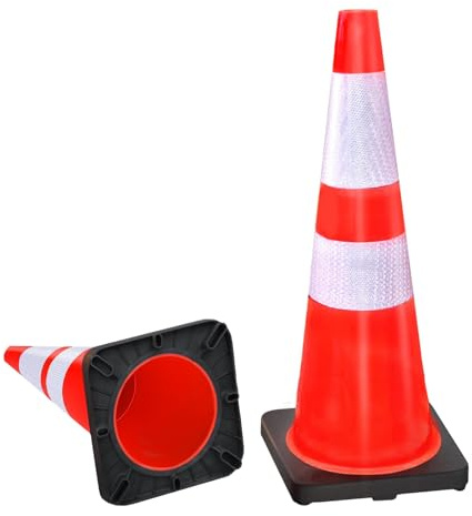 Chery Industrial 2 Pack 28 Inch Traffic Safety Cones, Orange Parking Cones