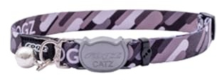 ROGZ Fusion Katzenhalsband mit Sicherheitsschnalle, Geo-Schwarz