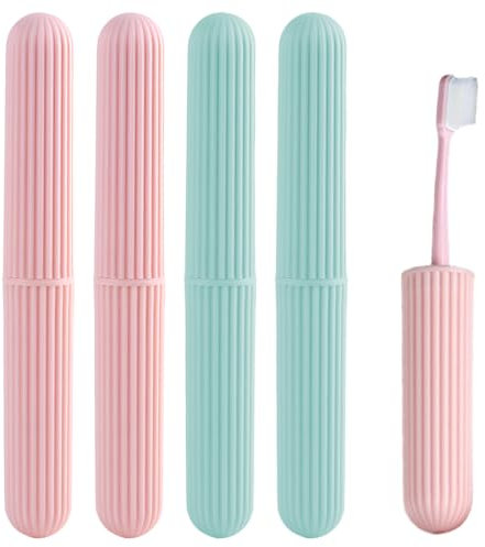 GGUFAY 4 Custodie da Viaggio per Spazzolino da Denti,Porta Spazzolino e Dentifricio, Portaspazzolino da Viaggio, Custodia Spazzolino, Spazzolino da Viaggio Kit per Casa,Viaggi, Campeggio