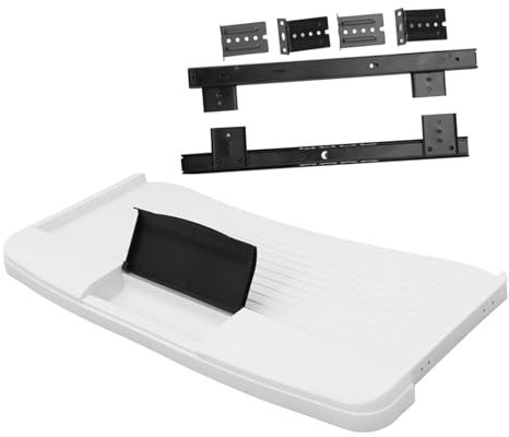 HOMSFOU Tastiera Scomparsa Da Scrivania Con Mensola Scorrevole Ergonomica Supporto Sotto Tavolo Regolabile Facile Da Montare e Resistente Organizzatore Compatto Per Computer