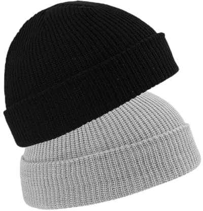 EceoThsy 2er Set Herren Wintermützen – Trawler Mütze, Fisherman Beanie, Retro Strickmütze Für Damen Und Herren, Weiche Und Leichte Wintermütze Für Jede Gelegenheit, Unisex Design，warme Kopfbedeckung