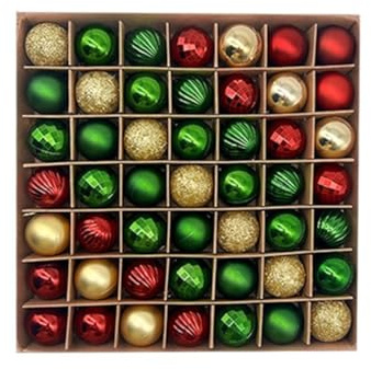 Jooehyer 49er-Pack Weihnachtskugeln für Mini-, 3 cm, Bruchsicher, Kleine zum Aufhängen, Weihnachtsschmuck-Set B