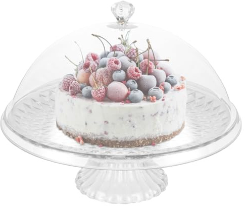 Aohyue Cake Display Serving Tray, Large Clear Acrylic Cake Stand 12, Plastic Cake Stands with Cover Reusable, Cake Stand with Dome Lid, for Afternoon tea, Wedding, Birthday Party, Baking Gifts