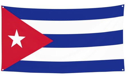 Bandera cubana con impresión de bandera grande, pancarta de recuerdos de fiesta de cumpleaños, decoración colgante para regalos de celebración