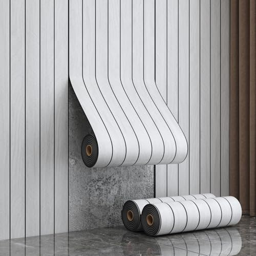 Panneau Mural 3mm & Effet Bois 3D, Panneau Acoustique Autocollant, PVC Papier Peint, Décoratif Pose & Coller Panneaux Bois pour Cuisine/Salon/Chambre/Bain/Bureau(D,60 x 300cm)