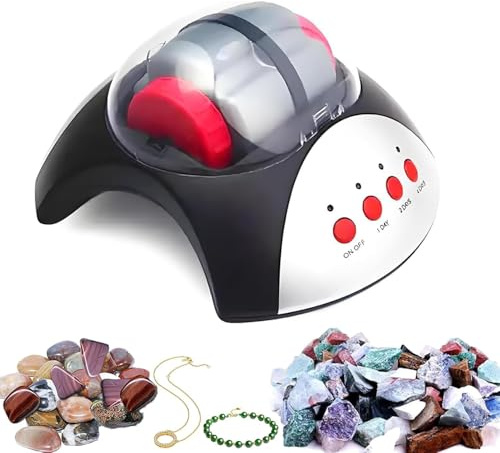 Electric Rock Tumbler Kit - Geräuscharme Edelsteinpolierer mit automatischer Abschaltung für DIY Wissenschaft Projekte und Steinpolieren