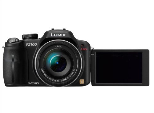 Panasonic Lumix DMC-FZ100EGK - Cmara digital (14 megapxeles, zoom ptico 24x, pantalla de 7,5 cm (3 pulgadas), estabilizador de imagen), color negro