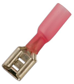 Connect 30165 Red Heat Shrink Female Push-on Terminal 6.3mm 25pc