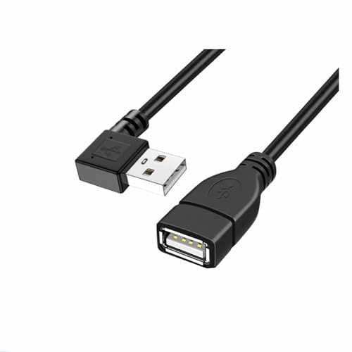 Aukson G30 USB Verlängerungskabel 20cm, Linksgewinkelter USB 2.0 Typ A Stecker auf A Buchse, Hochwertige Datenübertragung, Platzsparend für Enge Räume, Ideal für PC, Laptop, TV, Auto und mehr
