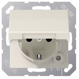 Jung 1520 BFKL Schuko Steckdose 16 A 250 V bruchsicher mit Klappdeckel Serie AS 500 weiß 250 V
