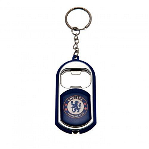Chelsea FC Official Football Crest Bottle Opener Keyring With Torch (One Size) (Blue)