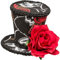 NET TOYS Sugar Skull Minizylinder La Catrina Minihut mit Rose Kleiner Zylinder Calavera Kopfschmuck Dia de los Muertos Fascinator Tag der Toten Totenfest Zylinderhut Halloween