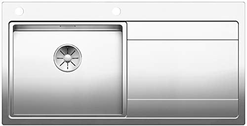 BLANCO DIVON II 5 S-IF | Edelstahl | Einbauart: Einbau von Oben & Flächenbündig | Hauptbecken links | für 50 cm breite Unterschränke | Widerstandsfähig gegenüber Kratzern