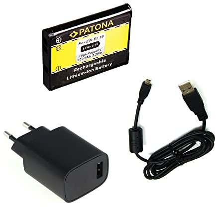 bg-akku24 Ladegerät,Akku,Ladekabel,Datenkabel,USB-Kabel für Nikon Coolpix A100,A300,S32,S2500,S2600,S2700,S2800,S2900,S3100,S3200,S3300,S3400,S3500,S3600,S3700,S4100,S4150,S4200,S4300,S4400,S5200,S01
