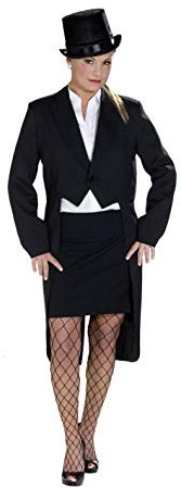 PartyXPeople Damen Frack Kostüm | Verkleidung elegant | Zirkus Direktorin | Kostüm langer Blazer Gehrock schwarz 13222-42