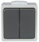 Unitec FR 42543L Aquarius Interrupteur Double à Monter en saillie Gris Clair/Gris foncé