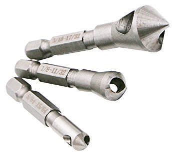OxoxO Countersink & Deburring Metal Wood Drill Bit set, Cross hole Cutting Metal Tool