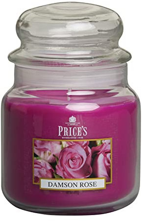 Price's Candles - Candela in Giara Media Damson Rose - Durata Fino a 90 ore di Combustione