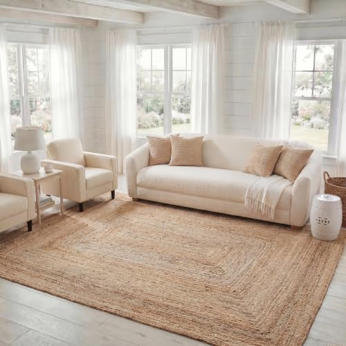 SAFAVIEH Zeitgenössische Teppich für Wohnzimmer, Esszimmer, Schlafzimmer - Cape Cod Collection, Kurzer Flor, Beige, 183 X 274 cm