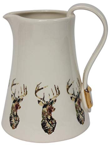 Dimpled Heart Ceramic Wildlife Highland Stag Jug With Strap & Buckle Handle Detail