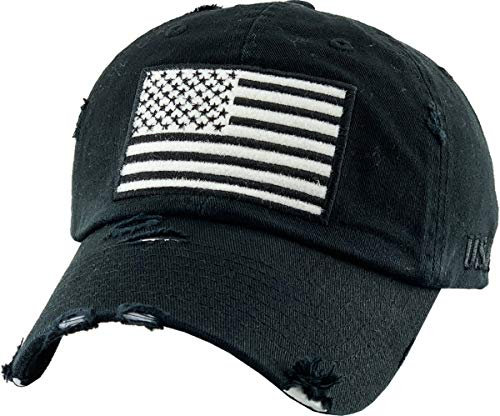 KBETHOS Tactical Operator with USA Flag Patch US Army Military Baseball Cap Adjustable, Black White Tactical Operator Classic, One Size
