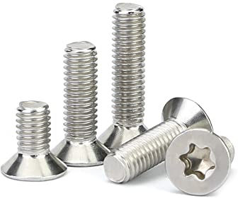 BOZONLI Vis Inox M2 Vis à Tête Plate Torx Boulon Vis à Tête Fraisée, M2×8mm,100 pcs