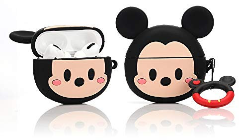 YIGEYI Custodia in Silicone Compatibile con Airpods Pro Funny Cute Cartoon 3D Case Cover[Serie di DSN Cartoni Animati Avatar] (Mickey Face)