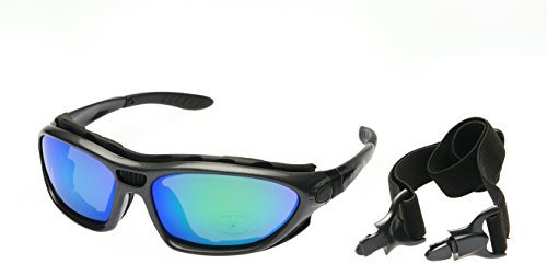 Alpland Sportbrille Sonnenbrille, Radbrille, Bergbrille, Kitebrille polarisiert (MTL -Glas polarisiert ocean blue Cat.3)