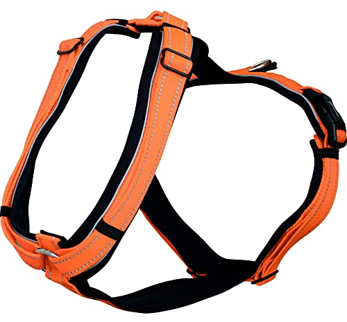 Sprenger Y-Geschirr reflektierend I gepolstert mit weichem strapazierfähigen Neopren I fellschonend und ergonomisch angepasst | neon orange, S