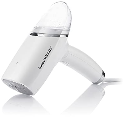InnovaGoods® Plancha de Ropa Eléctrica con Función Vapor y Diseño Moderno Original y Portátil, Material PC, Capacidad 100 ml, Vapor Continuo 35 g/min, Calentamiento Ultrarrápido 30s