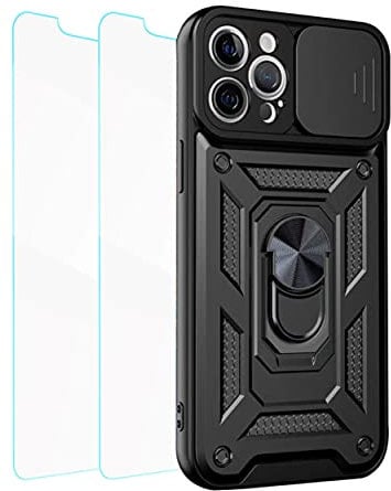 iPhone 13 Mini case and 2*Gorilla Temper Glasses Slide Camera Protection Bumper Case Heavy Duty Protection Shockproof 360 Protection case and highly sensitive temper glasses (iPhone 13 Mini)