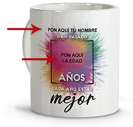 LolaPix Tazas para Amigos. Tazas Personalizadas. Tazas Desayuno Originales. Varios diseños. Capacidad 330ml. CUMPLEAÑOS Mejor