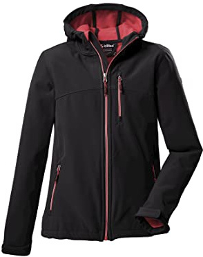 Killtec Mädchen Softshelljacke Softshell Jacke mit Kapuze Girls Softshelljacke wasserabweisend 00238-dunkelanthra 164