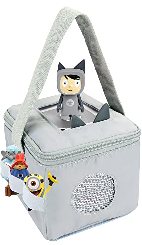 Tasche für Tonies Hörfiguren und Toniebox, Grau Tragetasche für Toniebox Kreativ Tonies Figuren Lieder, Hörwürfel Zubehör z.B. Ladegerät Aufbewahrungstasche, Geschenk für Jungen 3 4 5 6 Jahre
